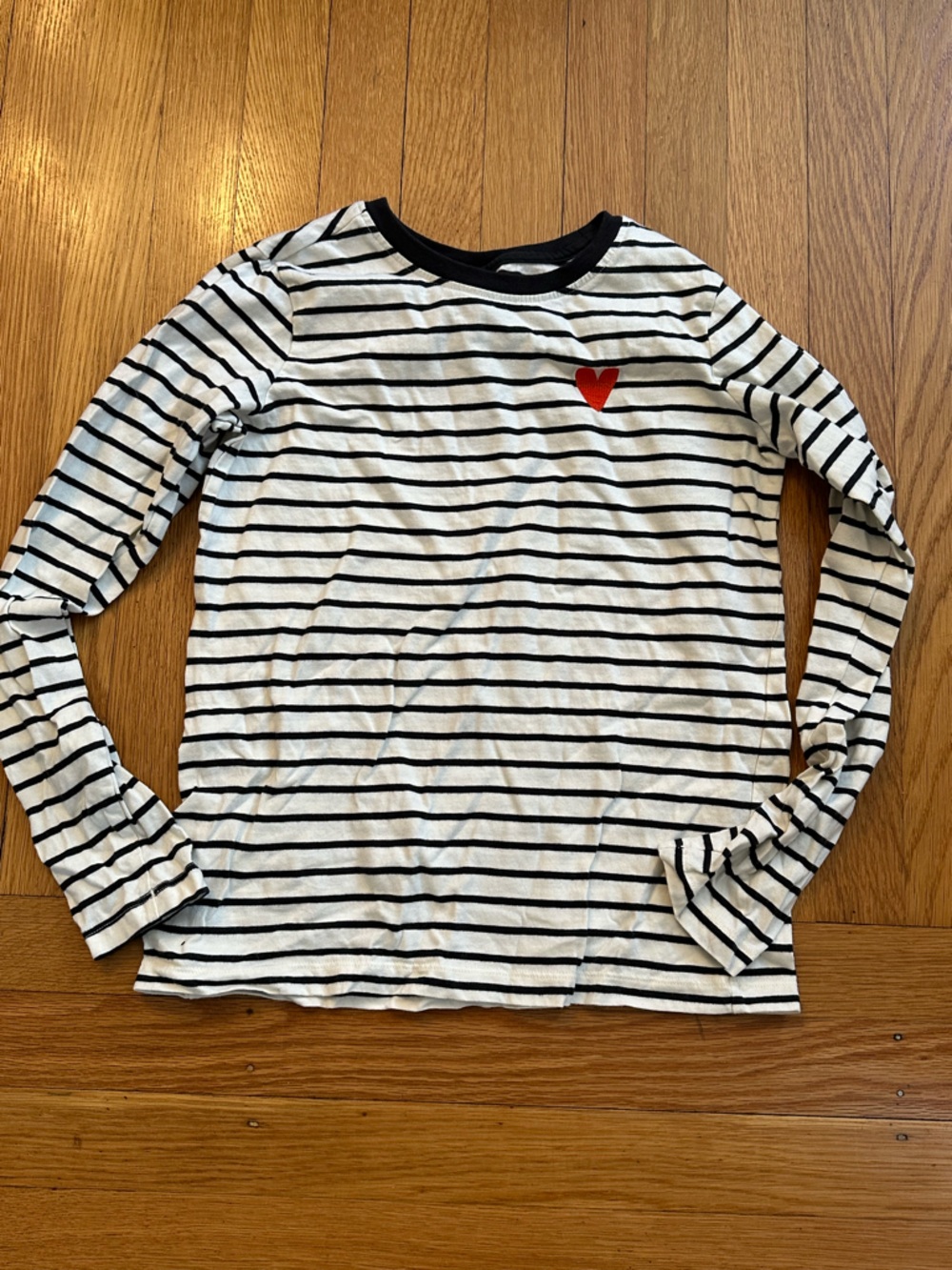 Hanna Andersson Kids Long-Sleeve Striped Top with Red Heart